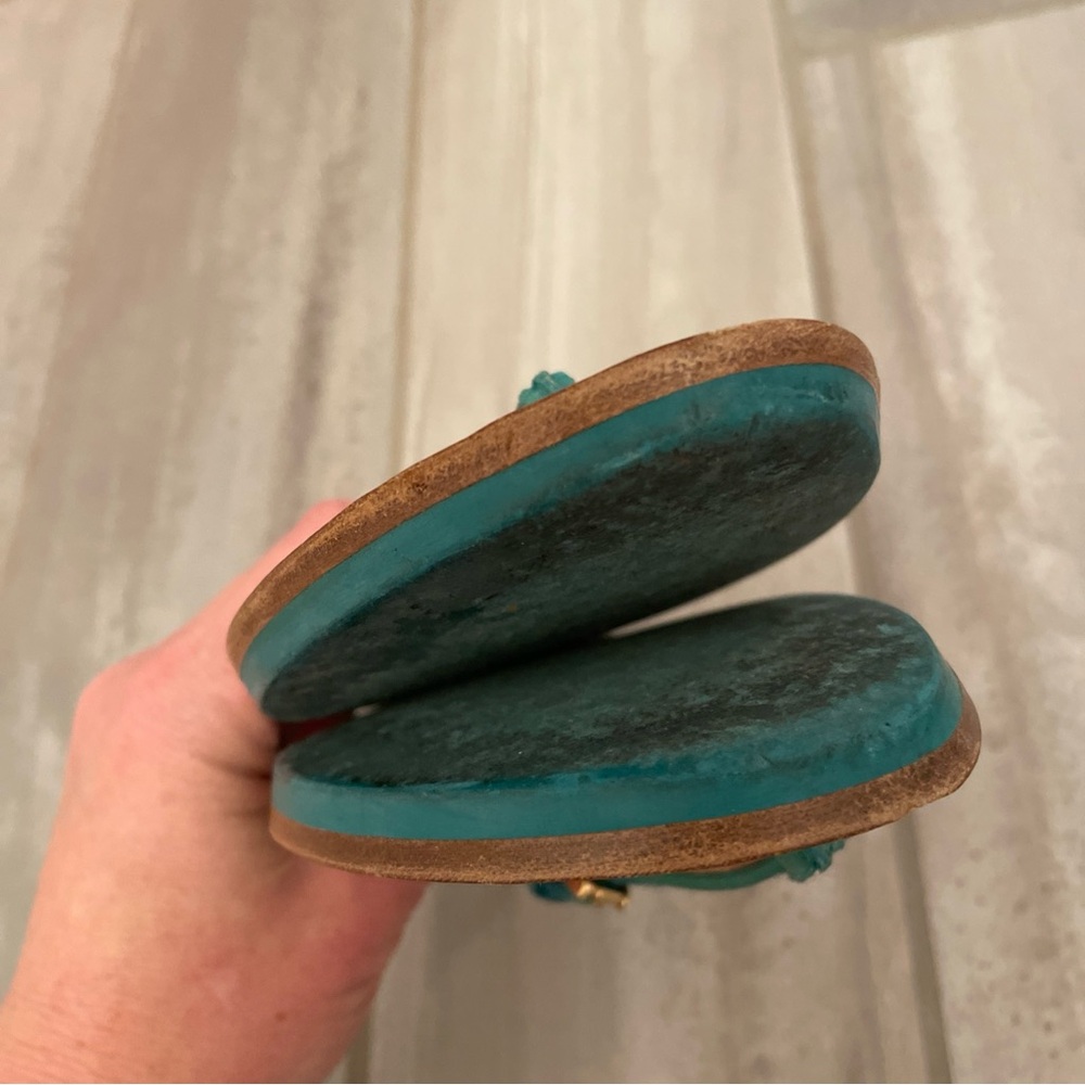 Burberry Teal Nova Check Thong Sandals With Buckle Size 36 - Picture 11 of 12